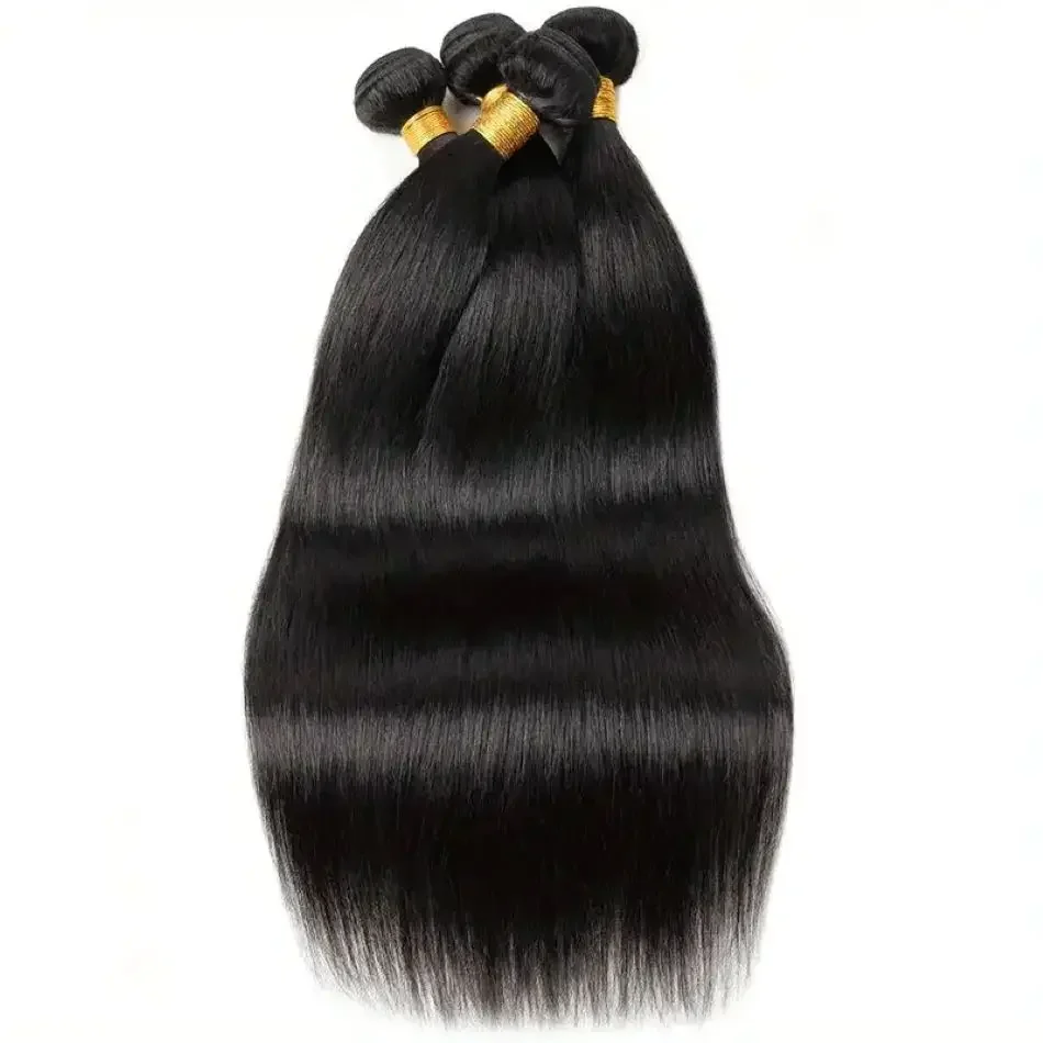 Glattes Echthaar-Bündel, natürliche schwarze Frauen, Rohhaar-Extensions, 10-30 Zoll_voghion.com
