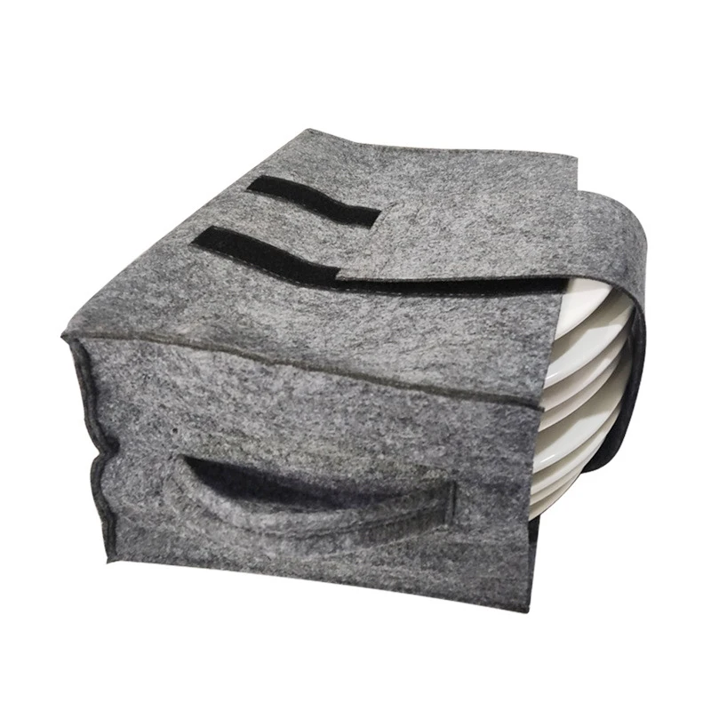 Dinnerware Storage and Transport Protects Felt Plate Dividers Camping Dish Holder Bag Plate Storage Containers