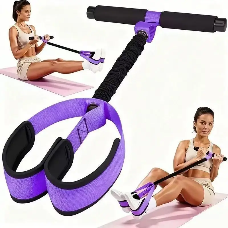 Bold Foldable 8-Strand Resistance Puller Home Fitness Abdominal Crunch Aid Belly-Toning Leg-Slimming Elastic Rope