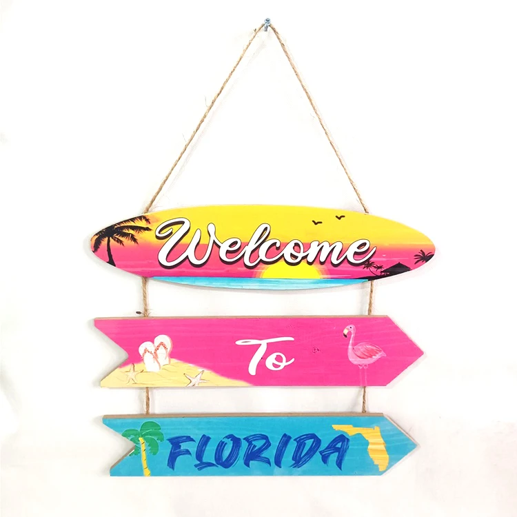 Alibaba.com: Customized logo UV printed MDF wall sign, Florida beach ...