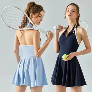 Bnice Wholesale Women Workout Tennis Skirts Polo Dress Athletic Golf Skirt Gym Fitness Yoga Wear With Built-in Shorts Activewear