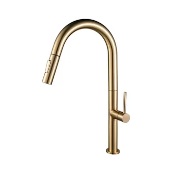 Gold finish  Stainless Steel 304 Kitchen Water Faucet Mixer Tap pull out kitchen faucet