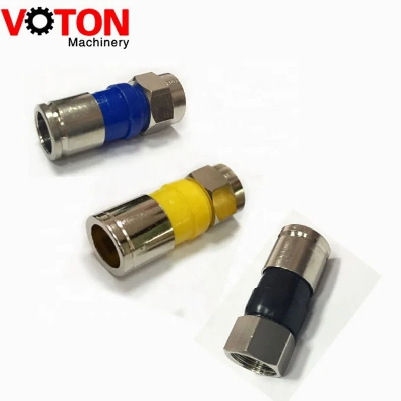 low price F male RG6/rg11 crimp type connector,high quality  rf connector factory