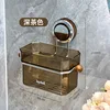 Double suction cup storage box [Dark brown walnut wood]