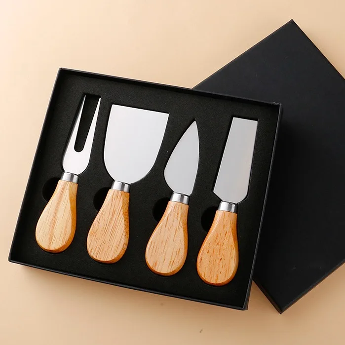 Premium Wooden Handle Stainless Steel Mini Cheese Knives Set For