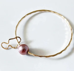 Custom Monstera Bangle White Pearl Bangle Hawaiian Bangle for Women