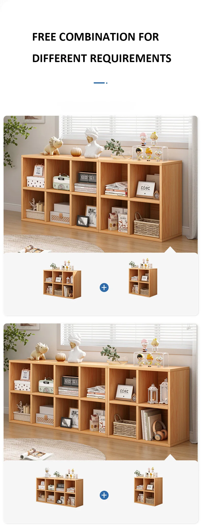 Wooden Bookcase Partition Wall Cabinet Separation Bookshelf With Open ...