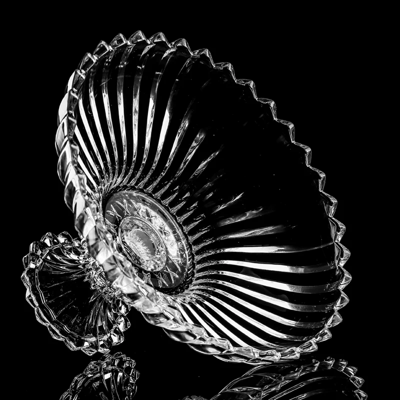 Footed Small Glass Fruit Bowls Footed Sweet Serving Stand Gold Rim