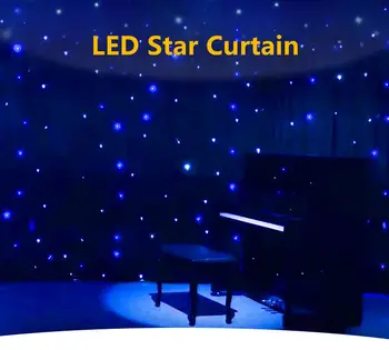 Topflashstar DMX Control Led Star Curtain Light Backdrop Decoration Cloth Lamp Curtain  Light For Weddings Stage Party Concert