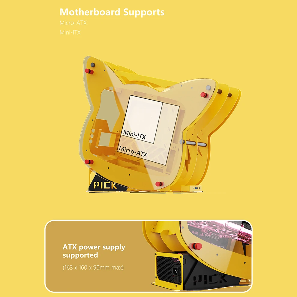 Lovingcool Open Style Micro ATX Mini ITX Computer Case with