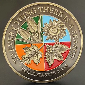 Philosophy Meaning of Life Commemorative Coin Four-Color Plant Coin