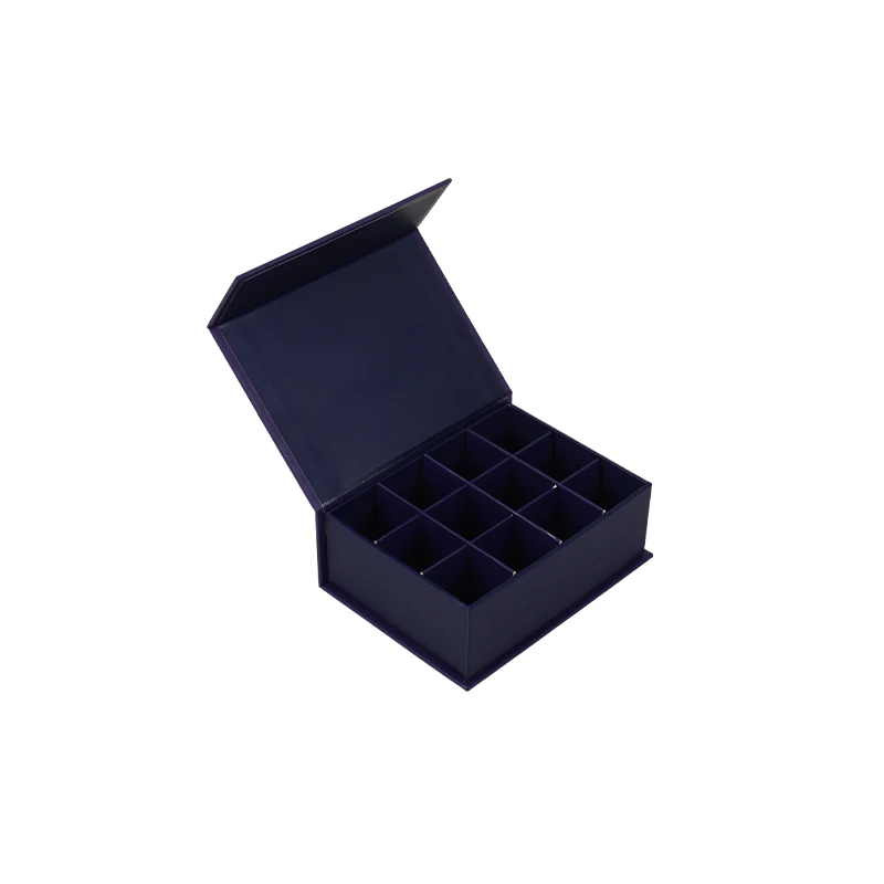 Luxury Foldable Floding Black Magnetic Gift Packaging Box for Perfume UV Coating and Embossing Square Shape with Square Lid