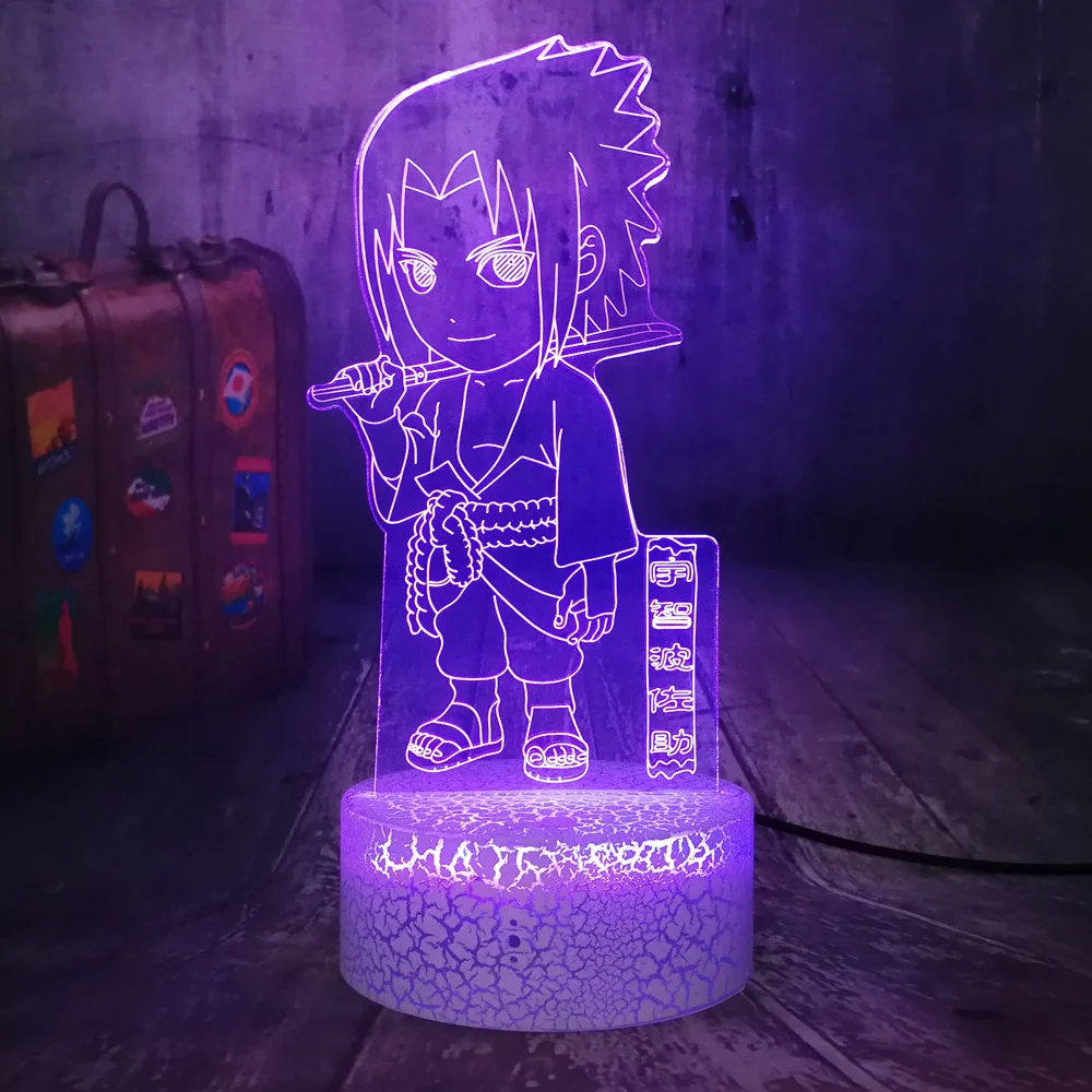 Illusion Bedside Lamp Gifts Novelty Anime Figure Naruto Uchiha Sasuke Crack Base Touch Remote 7 Color 3d Led Acrylic Night Light Buy Iron Lamp Light And Lamp Night Light For Children