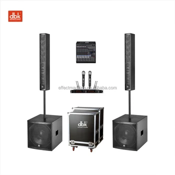 10x3.5 Inch Column Speakers with 15 Inch Powered Active Subwoofer Professional Audio Sound Equipment PA System for Church