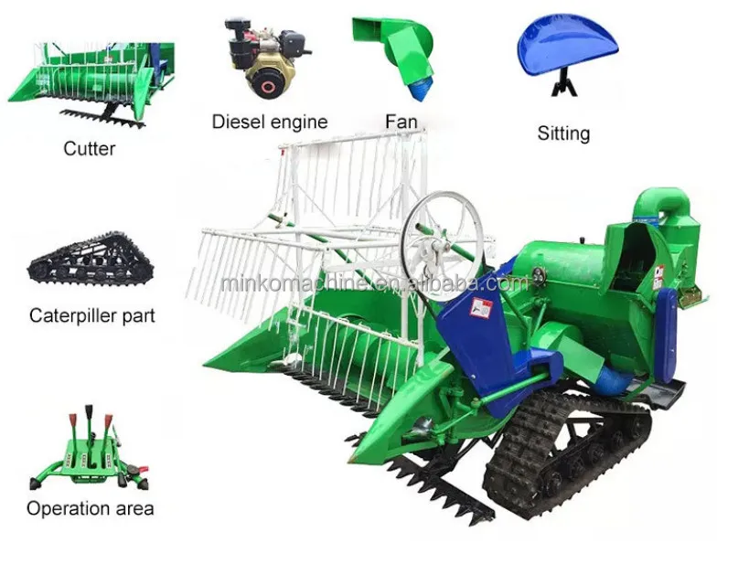 Rice Reaper Harvester Philippines Mini Combine Wheat Cutter Harvesting