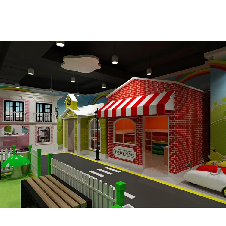 Pretend City Town Playhouse Toddler Role Play House Indoor Play Area  Children's Soft Kids Indoor Playground Equipments