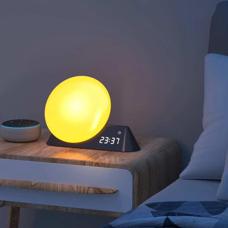 Wake up Light Digital Alarm Clock Color Changing Digital Sunrise Sunset Simulation Table Alarm Clock