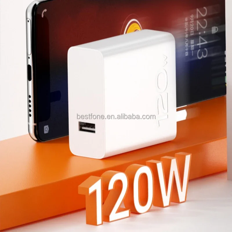 120W Fast Charger for Vivo IQOO 11, 10, 9, 8 Pro with Type C Cable