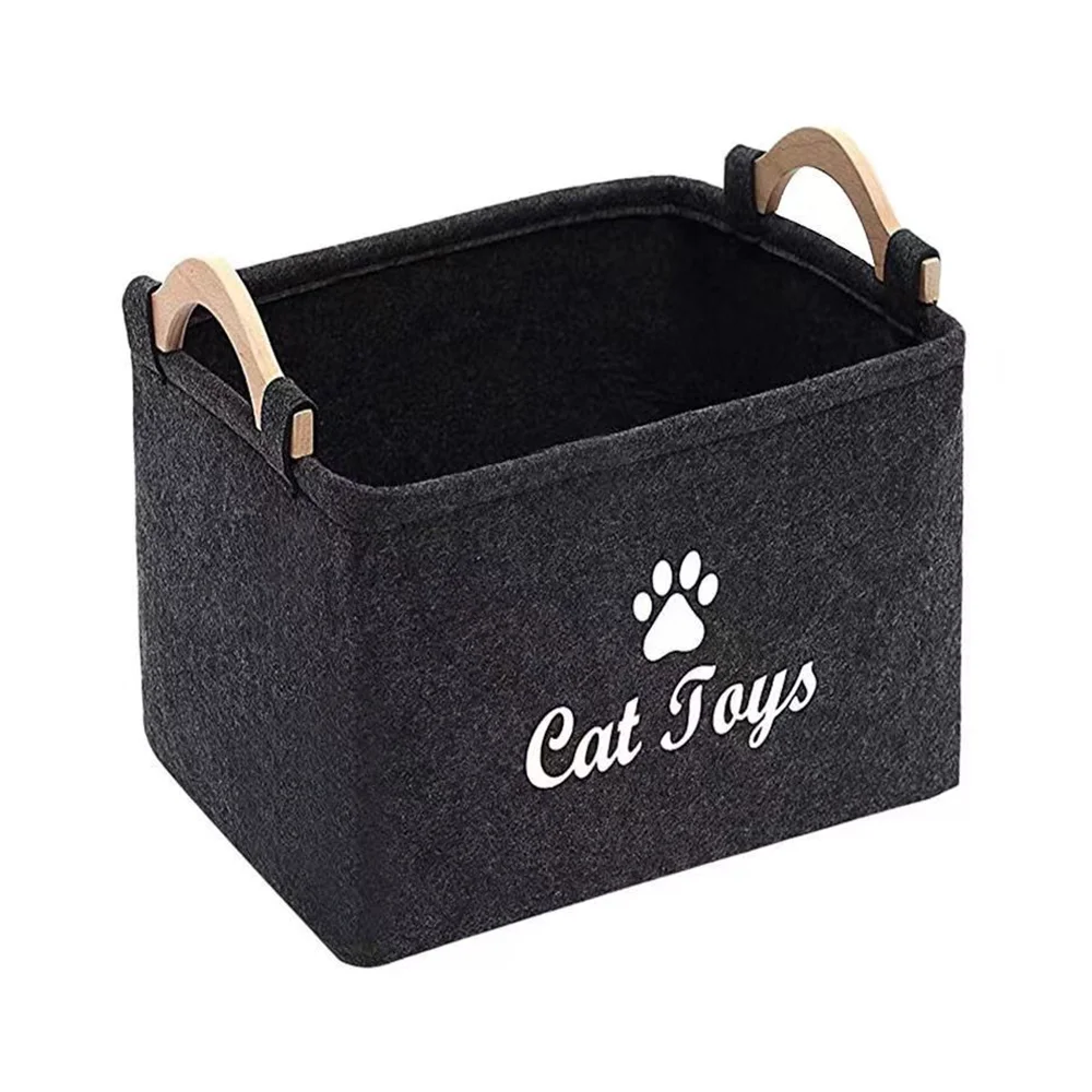 Rectangle Foldable Felt Pet Toy Storage Box Cat Dog Pet Toy Toys