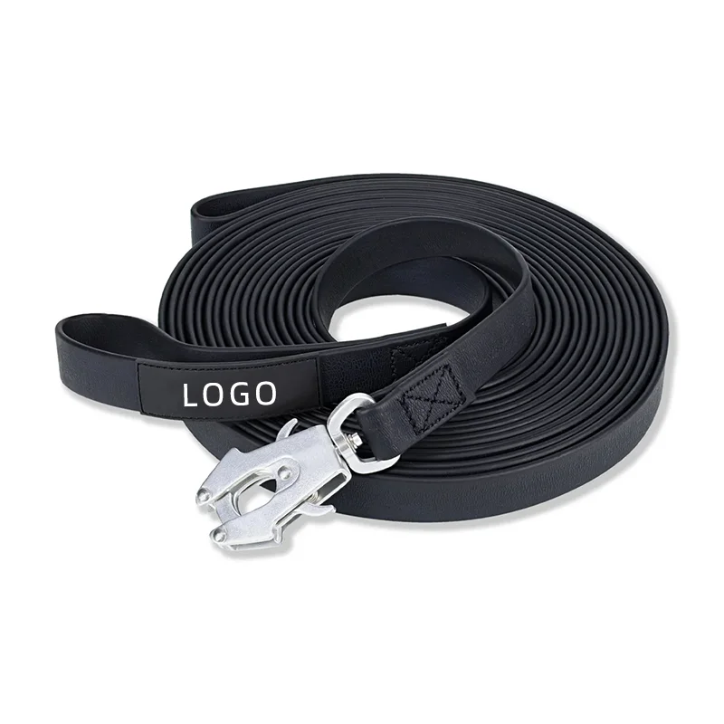 Heavy Duty Customize Metal Buckle Clasp Silicone Waterproof Rubber PVC Tactical Training Dog Leash With Swivel Frog Clip for Dog