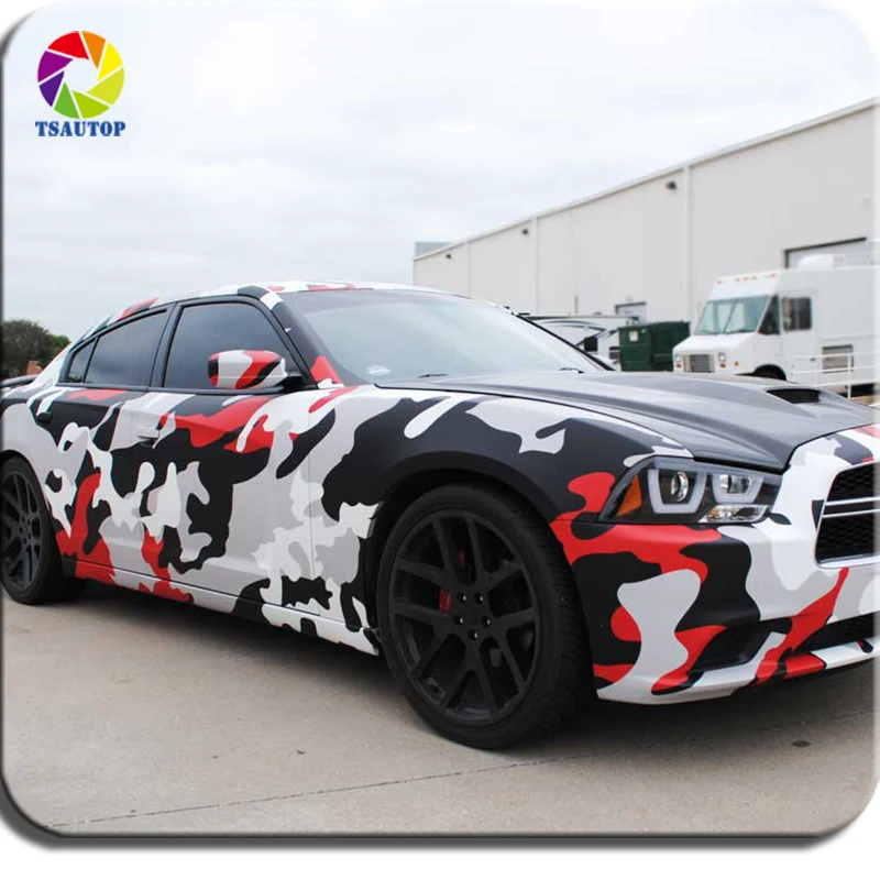 TSAUTOP Camouflage Car Wrap Vinyl Durable Heat Resistant