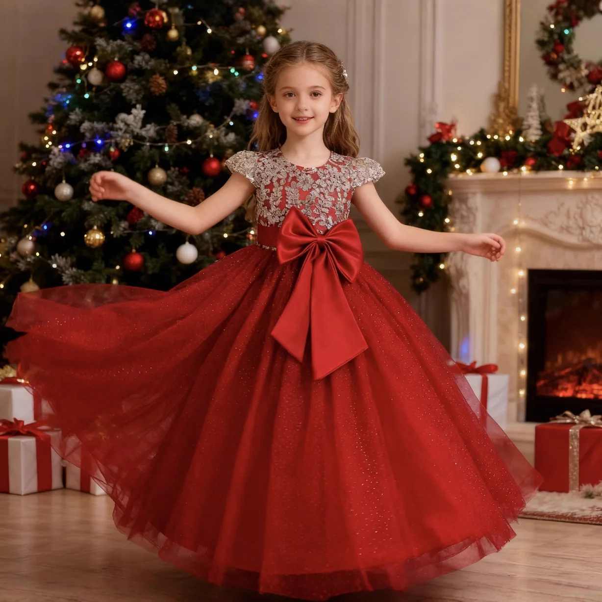 red dresses for 10 year olds Girls Dresses Formal Dress for Girls Red Dress for Girls Children'S Day  Outfit Birthday Dress for Girls Tween Dresses 10 Years Girls