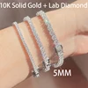 5MM 10k solid gold+lab diamond