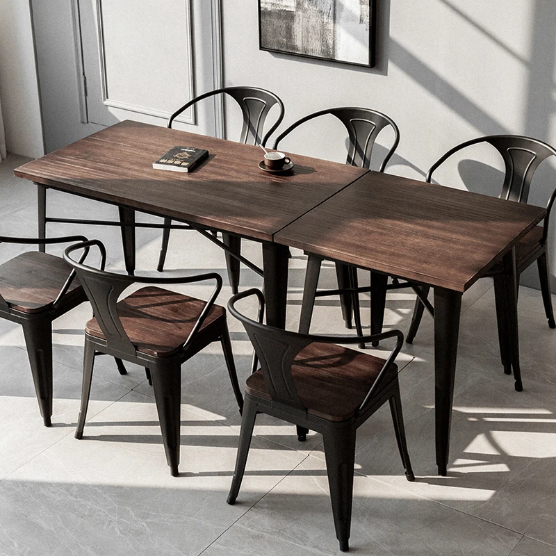 Stackable Table Cafe Modern Wood Cafe Restaurant Fast Food Bar Dining Furniture Stackable ...