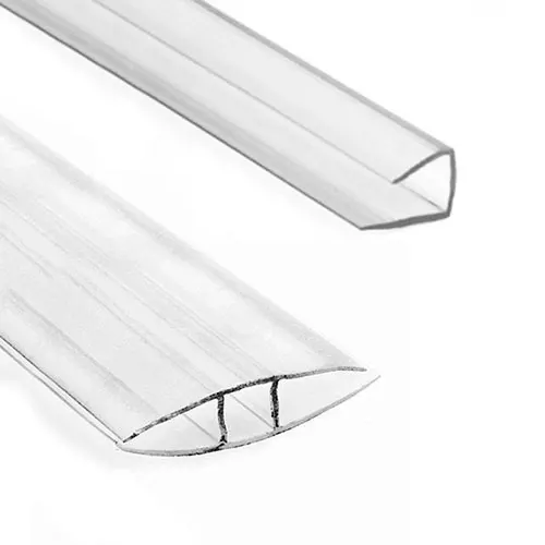 Factory Price Polycarbonate Sheet Mounting Accessories Plastic U /  H-section Profile