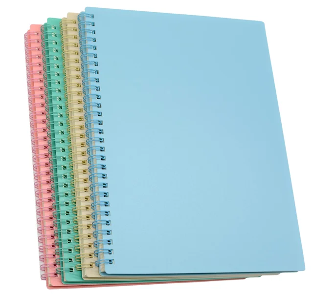 Wholesale A5 Size Spiral Style Notebook Simple Solid Color Student Stationery with Thick Coil and PP Cover for School Use