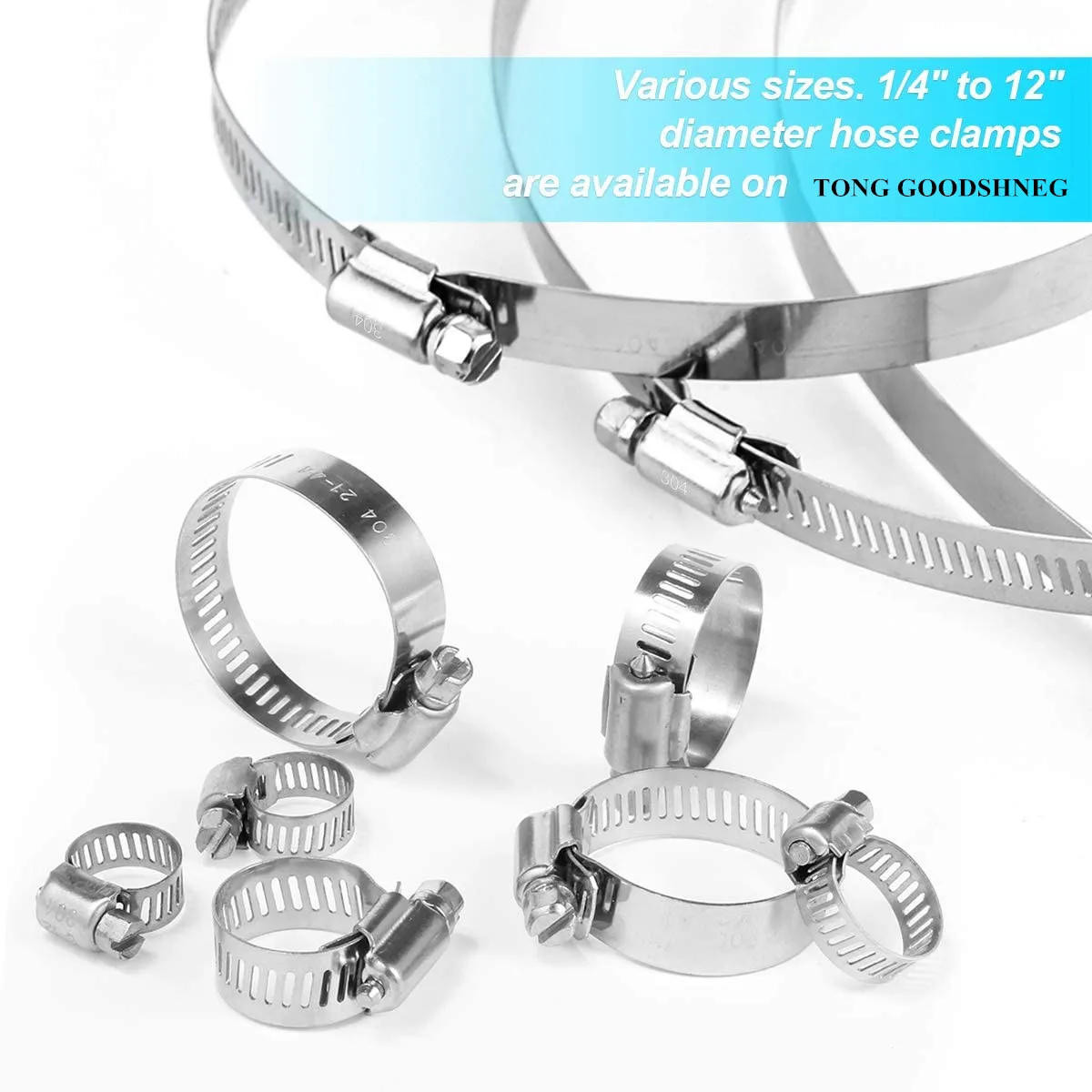 304 Stainless Steel Bandwidth 8mm 12.7mm Hoop Pipe Clamp Spring