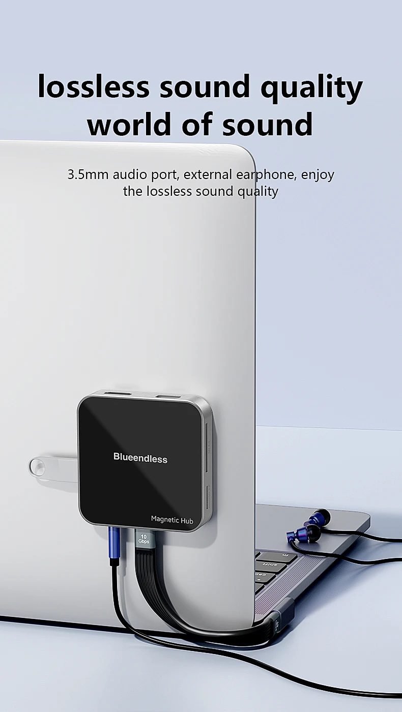 Blueendless 7-in-1 USB 3.1 Hub with M.2 NVME SSD Enclosure
