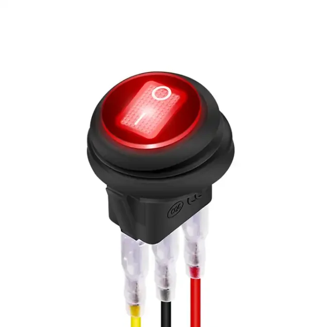 5x Waterproof Marine Boat Car Rocker Switch - 12V SPST ON-OFF - 3 Pin With Red LED Light - View #2