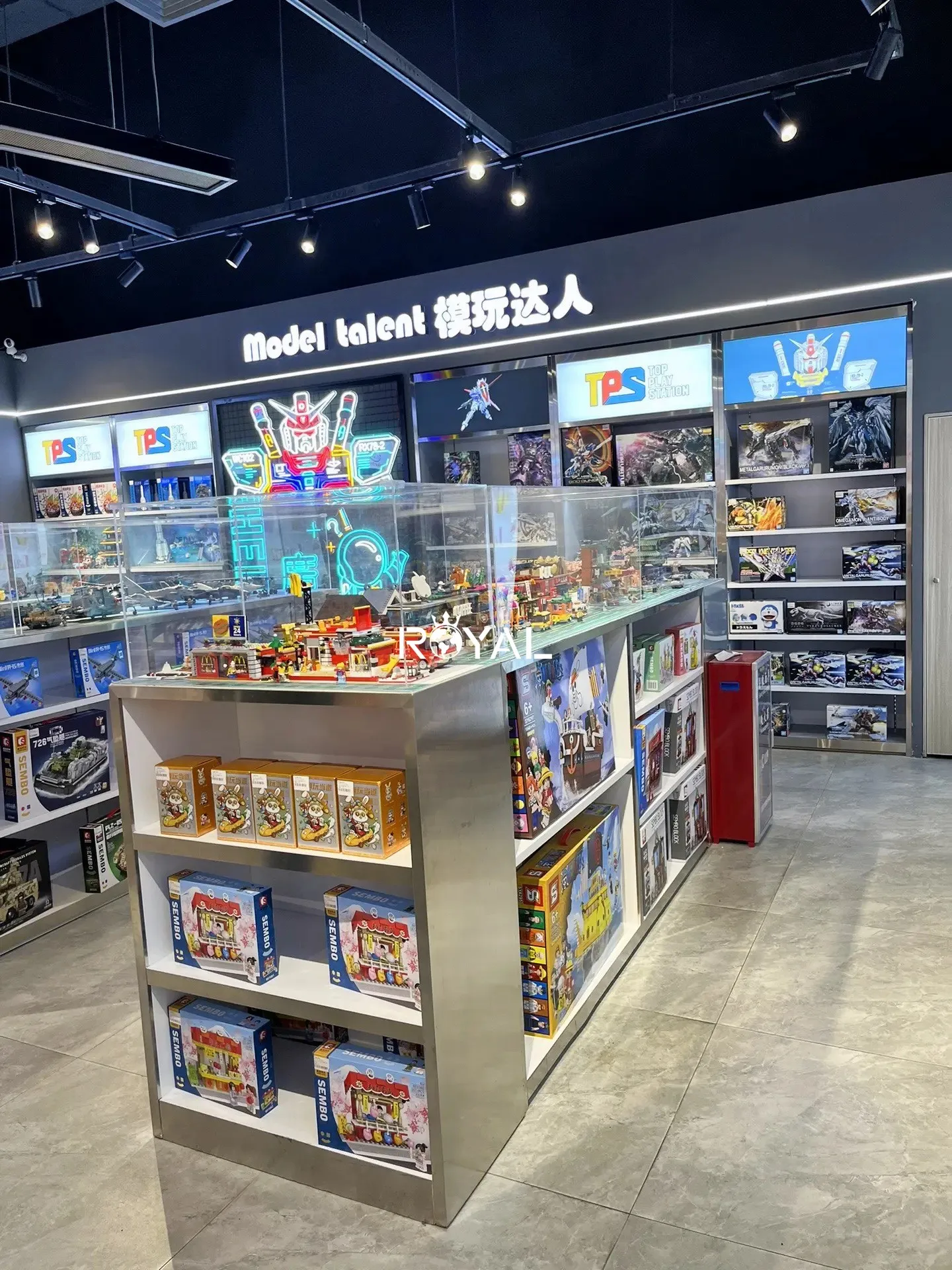 Luxury Toy Store Shelf Display - Customized Gondola Signs