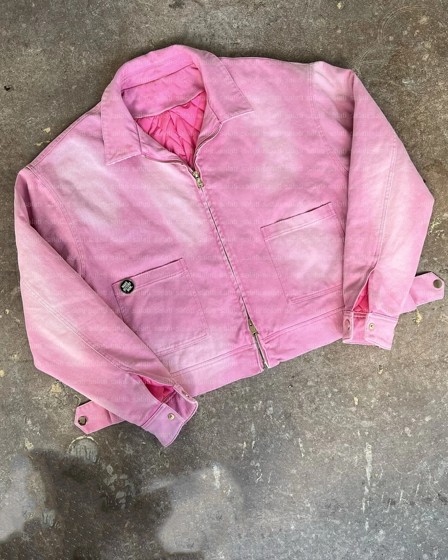 Custom Designs Jackets Manufacturer Faded Zip up Cotton Canvas Detroit Acid Wash Distressed Vintage Worker Workwear Work Jackets gallery 5