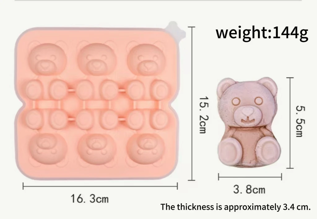 6-Piece Small Bear Silicone Ice Cube Mold Popular Household Ice Cream Tool for Making Frozen Ice Balls supplier