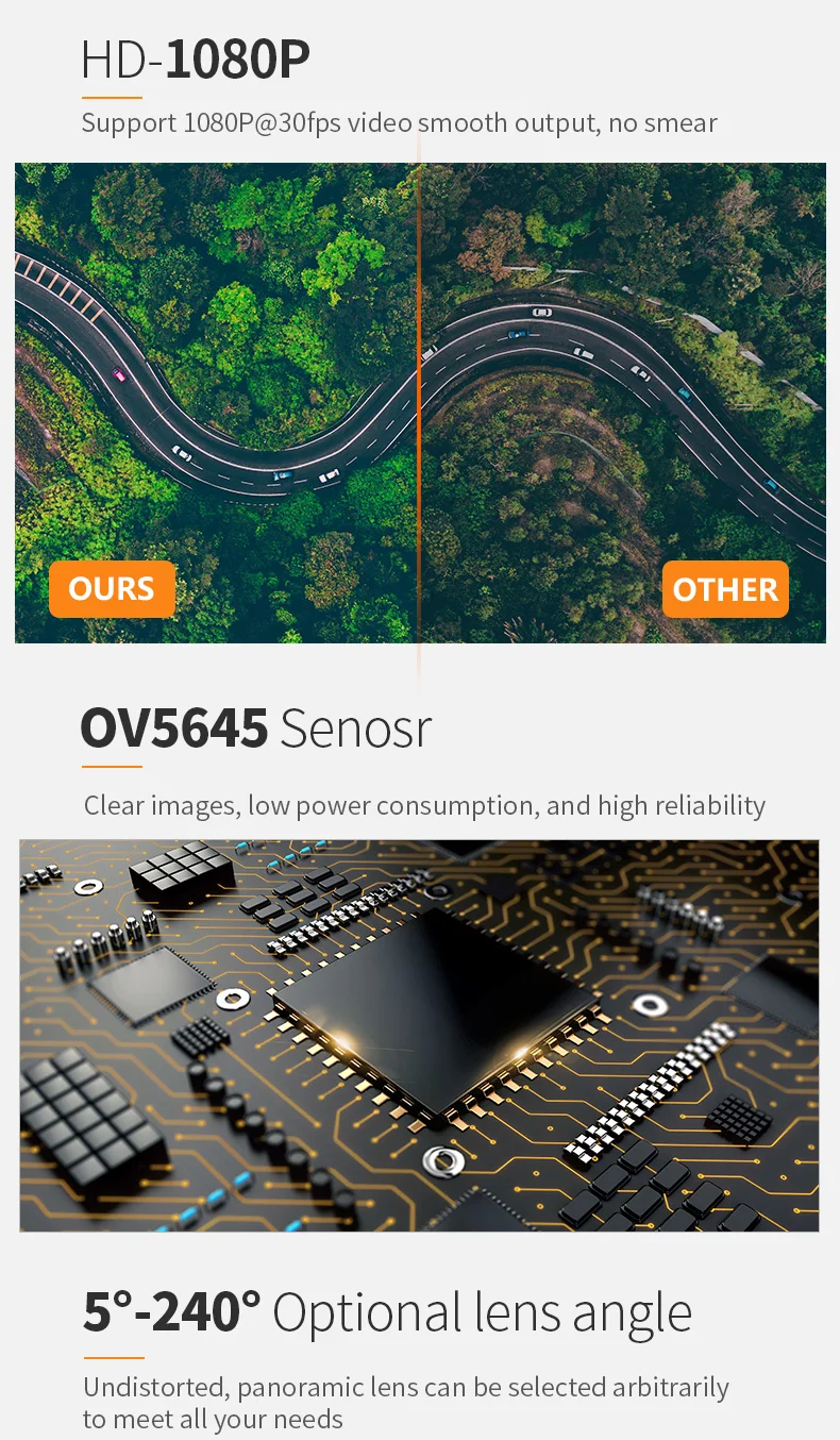 DGZX Factory Price 30fps USB UVC Cmos 5Pin 2 Megapixel HD YUY MJPEG 1080P Face Recognition OV5645 Camera Module插图3