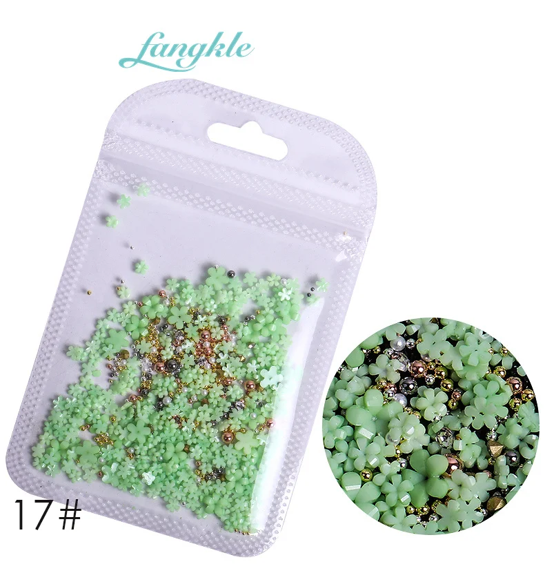 Wholesale 3d Bag Package Plastic Nail Art Flower Resin Nail Flower