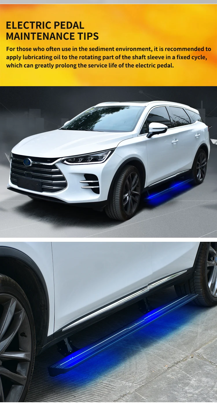 Automobile Electric Pedal  Aluminum Running Board Automatic Telescopic Pedal  for BYD Tang EV Electric Side Step details