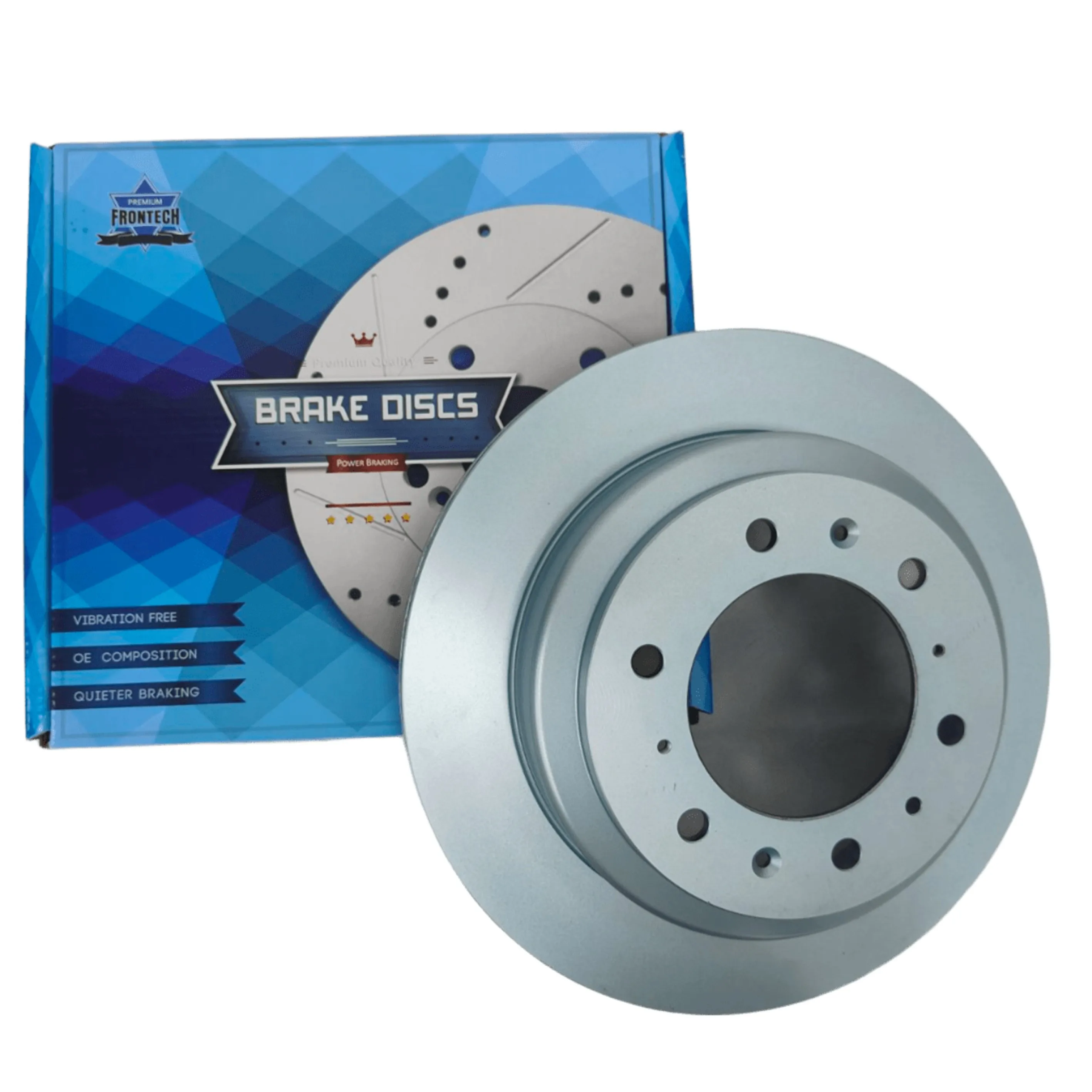 Frontech Premium Exchange Rotor Front Axle Pair of Brake Discs for Nissan Gtr R35 EBA2018