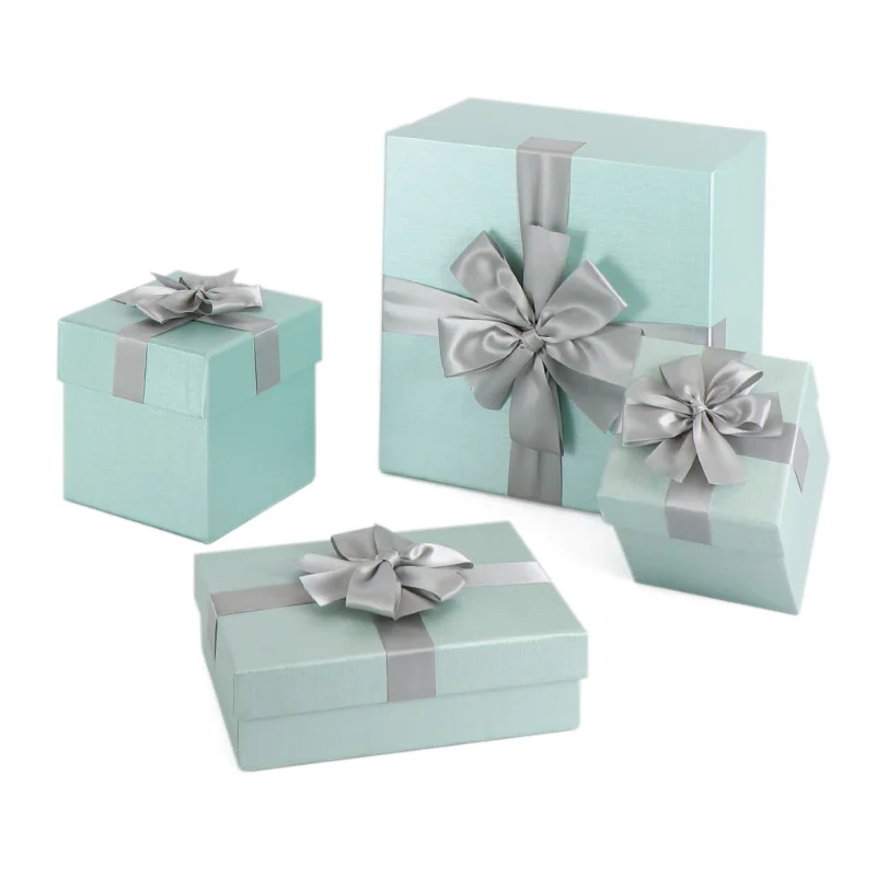 Customization 4pcs Luxury Gift Box With Bow Large Gift Packaging Boxes