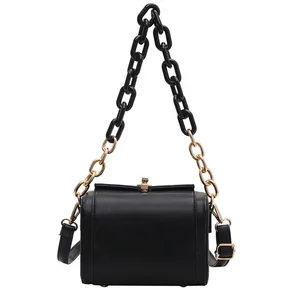 Custom High Quality Ladies Purse Handbags Solid Color Square Crossbody Bag Designer Chain Women Shoulder Bags