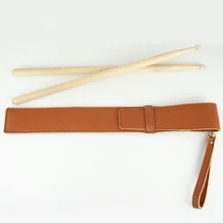PU Leather Drumstick Holder Pouch Portable Drum Stick Storage Bag with Hanging Strap Drum Accessories Gift for Drummer