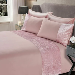 Crushed Velvet Luxury Decorative Stylish Brushed Microfiber Stitching Velvet Bedding 3 Pieces Duvet Cover Set