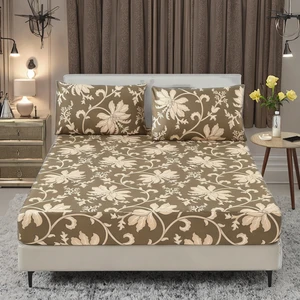 New Arrival Microfiber Floral Pattern Bed Sheets High Quality Breathable Fitted Sheets and Pillow Case King Queen Home Hotel Use