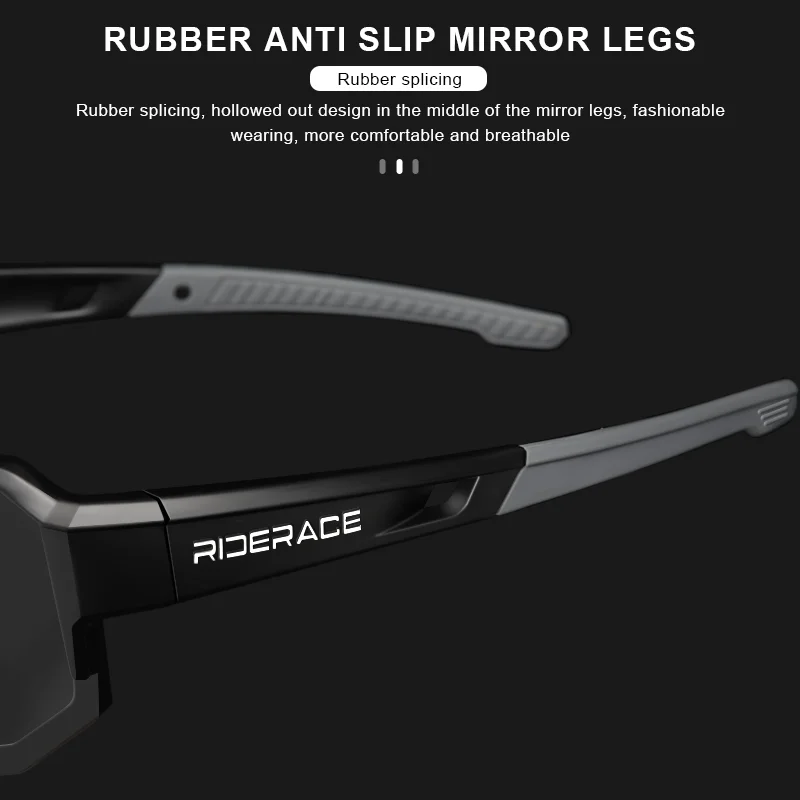 RIDERACE Cycling Glasses UV400 Protection Bicycle Sunglasses Photochromic Polarise Lens Eyewear Outdoor Riding Goggles for Men