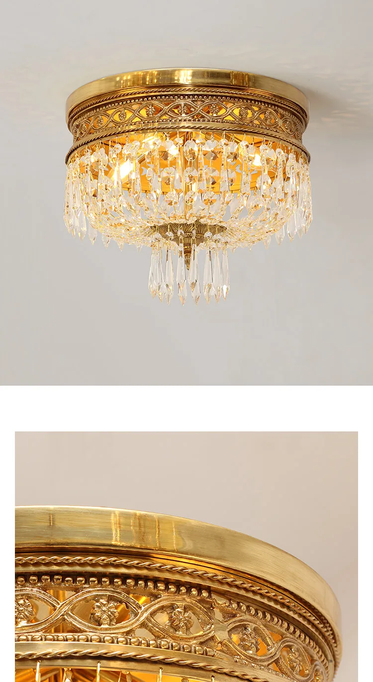 baroque brass ceiling lights with crystals