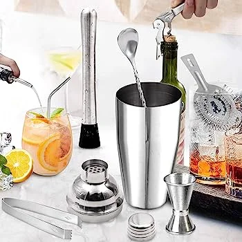 Creation Factory Direct Acrylic Holder Frame Stand Bartender Kit Stainless Steel 700Ml Making Shaker Bar Tools Cocktail Set