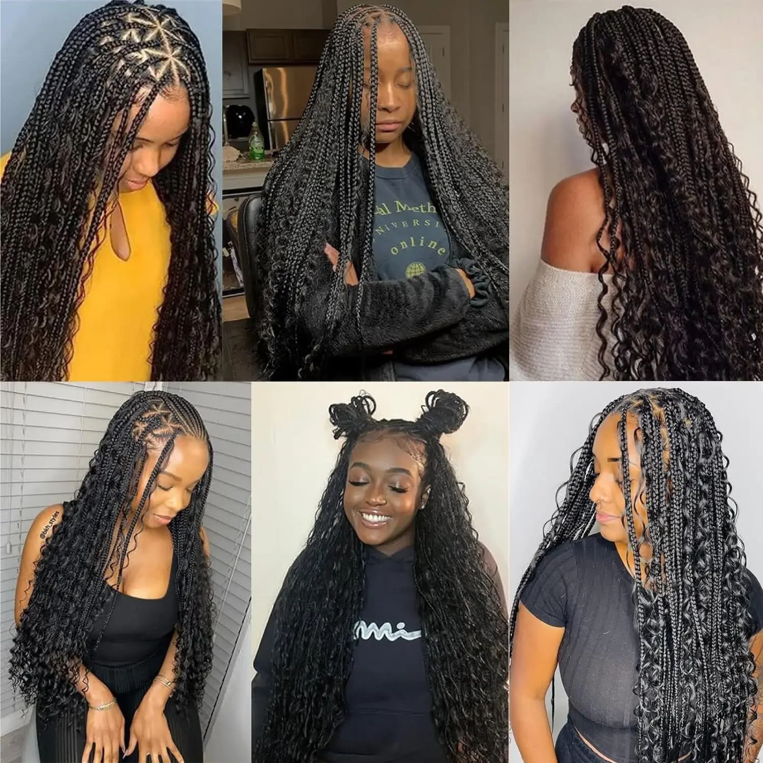 Deep Wave Echthaar Bulk Bündel Natürliches Schwarz Remy Haar Weberei_voghion.com