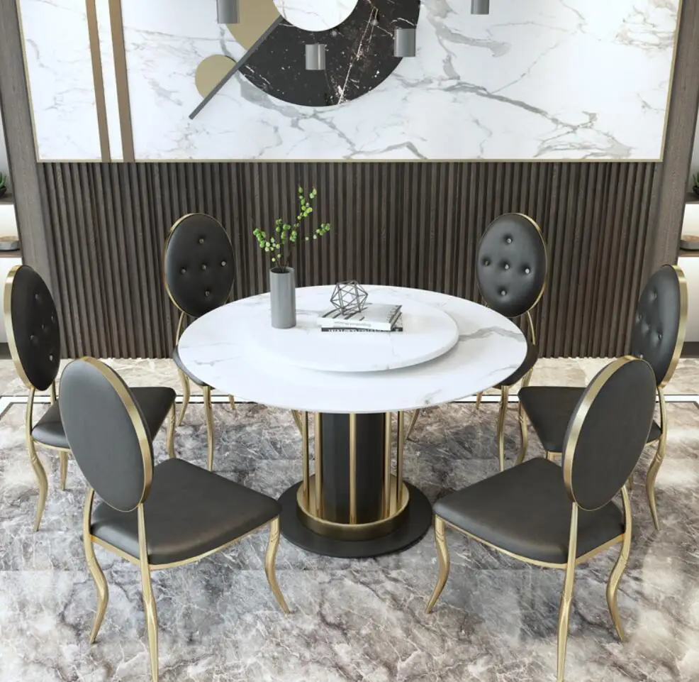 Marble White Dining Table Set Modern Luxury